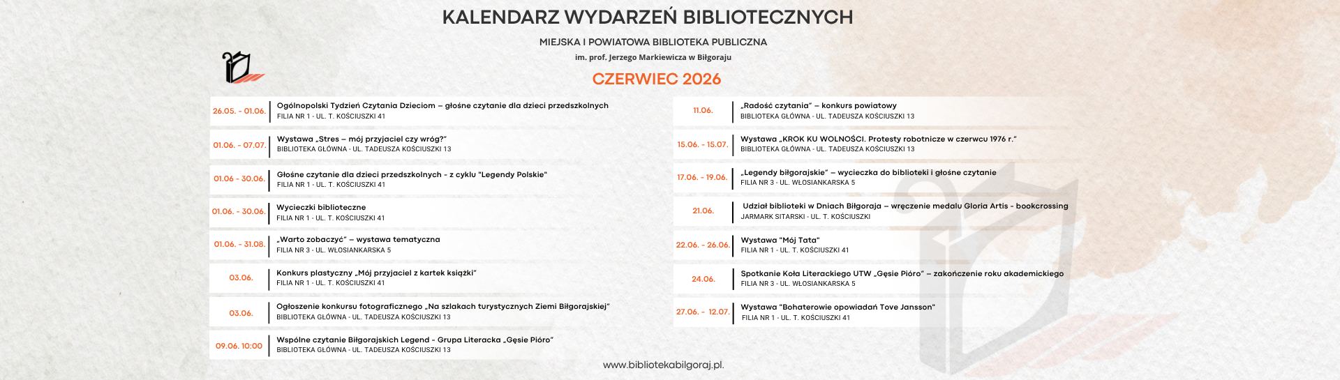 Kalendarz wydarzeń