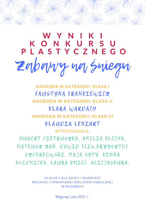 konkurs - zabawy na śniegu 